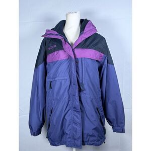 Vintage Columbia Outdoor Jacket Womens L Purple Gorpcore 90s 2-in-1 Hooded Parka